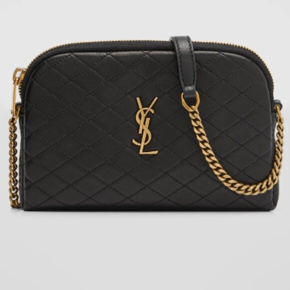 Saint Laurent Gaby Mini YSL Crossbody Bag in Quilted Leather - Picture 1 of 8